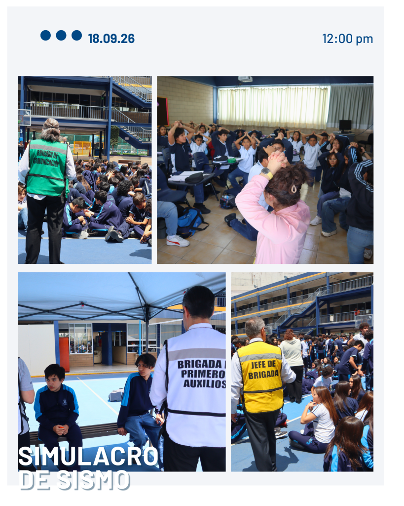 1er. Simulacro de Sismo en el Instituto México Secundaria Alumnos y personal del Instituto México Secundaria participan de manera ordenada en un simulacro de sismo, siguiendo las rutas de evacuación y las indicaciones de seguridad hasta llegar al punto de reunión.